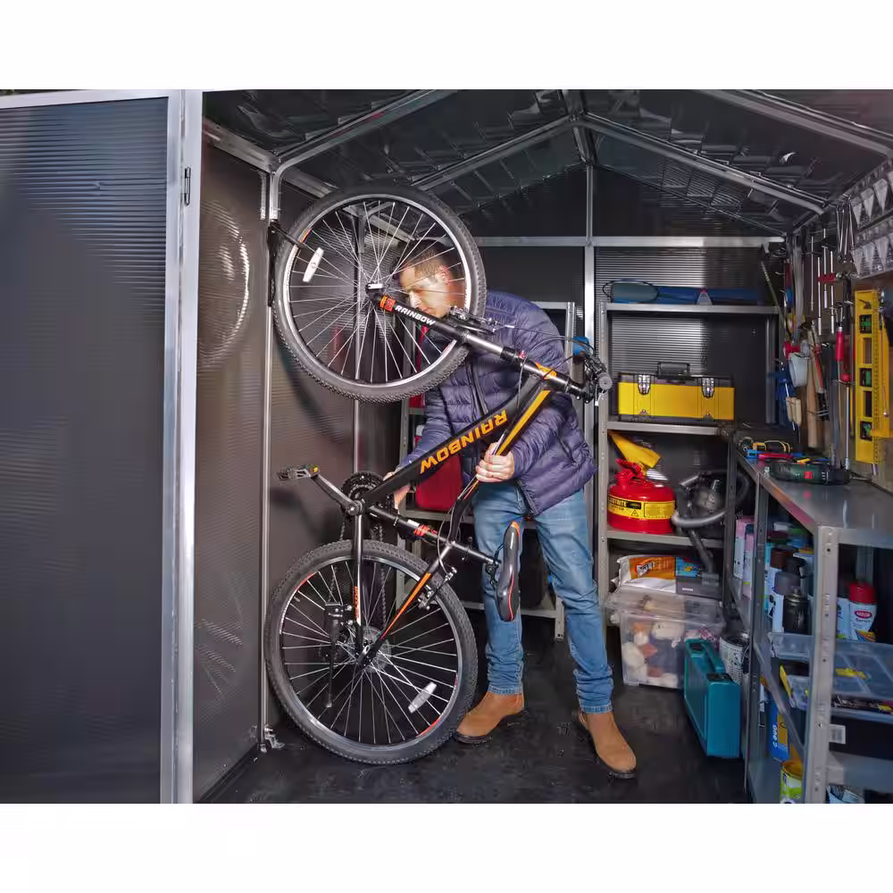 CANOPIA by PALRAM Rubicon 6 ft. W x 10 ft. D Dark Gray Plastic Garden Storage Shed (60.5 sq. ft.)