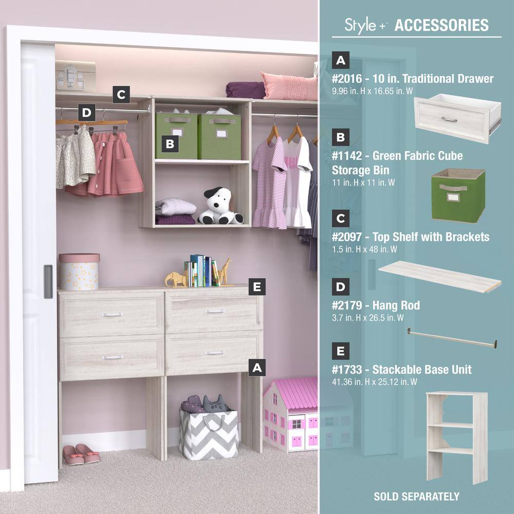 ClosetMaid Style+ 14.59 in. D x 25.12 in. W x 31.28 in. H Bleached Walnut Wood Closet System Hanging Tower