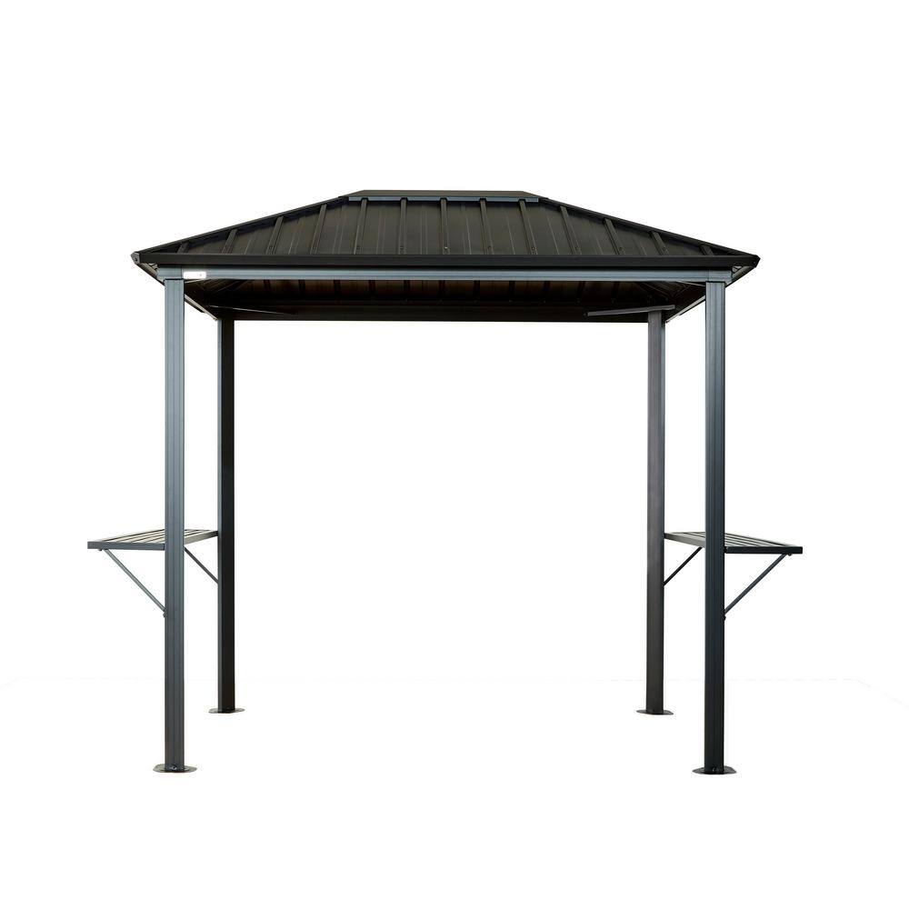 Sojag Dakota 6 ft. x 8 ft. Black Grill Rustproof Aluminum Framed Gazebo