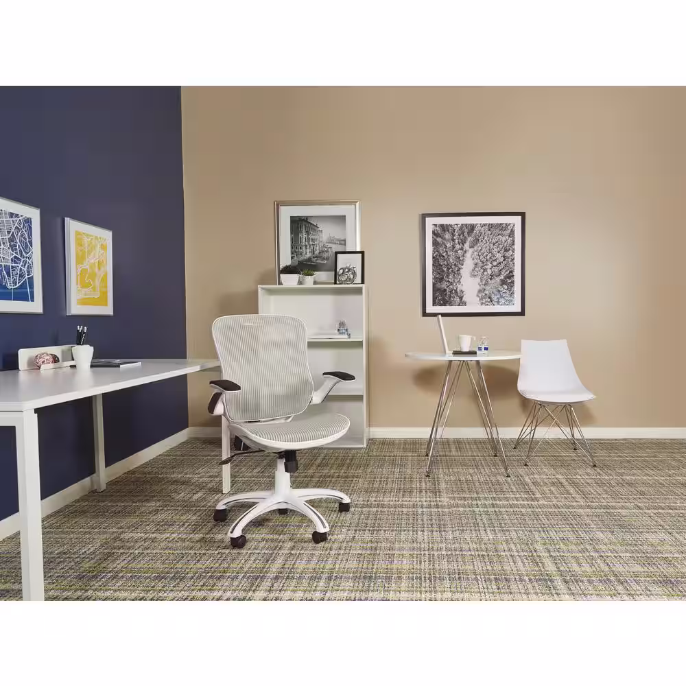 Office Star Products Riley 24.5 in. wide White Upholstered Ergonomic Office Chair with Adjustable Height