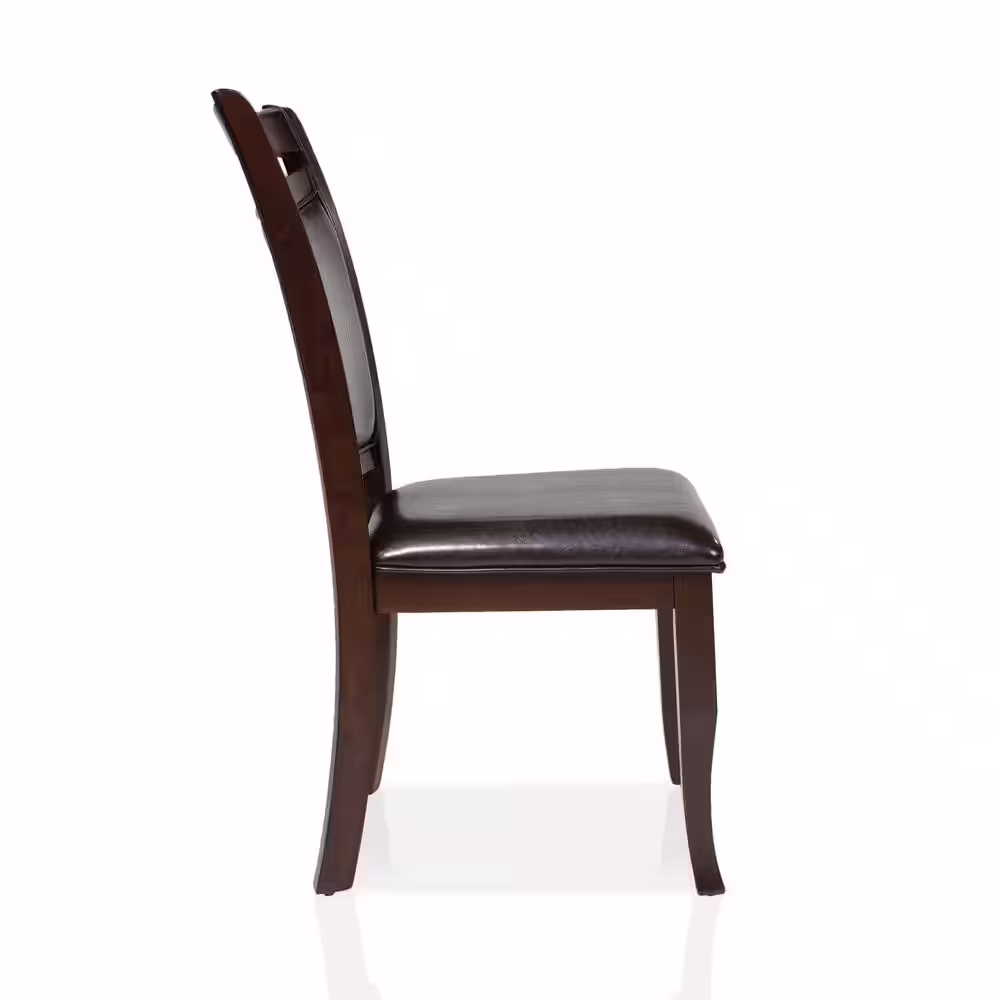 Furniture of America Swanson Espresso Faux Leather Dining Side Chair (Set of 2)