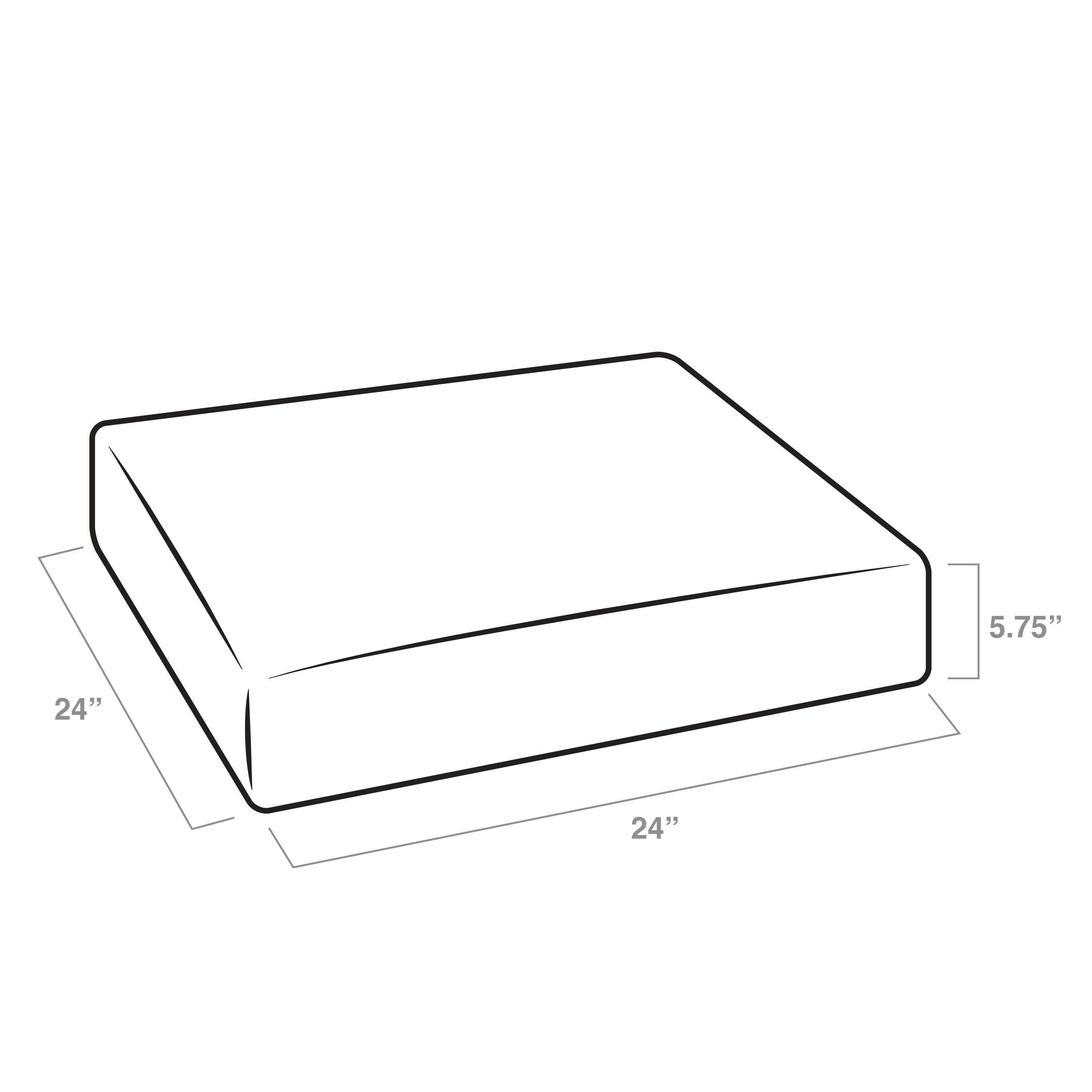 Arden Selections Outdoor Deep Seat Cushion 24 x 24, Black Leala