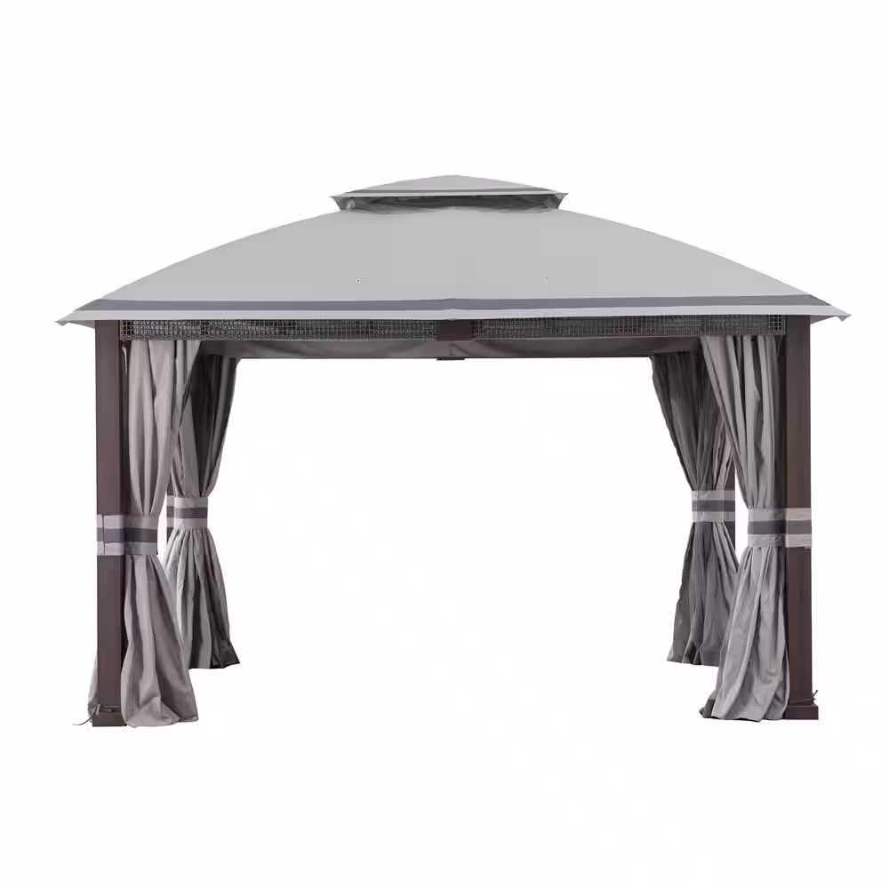 Sunjoy SummerCove Fiona 11 ft. x 13 ft. Gray 2-tier Gazebo
