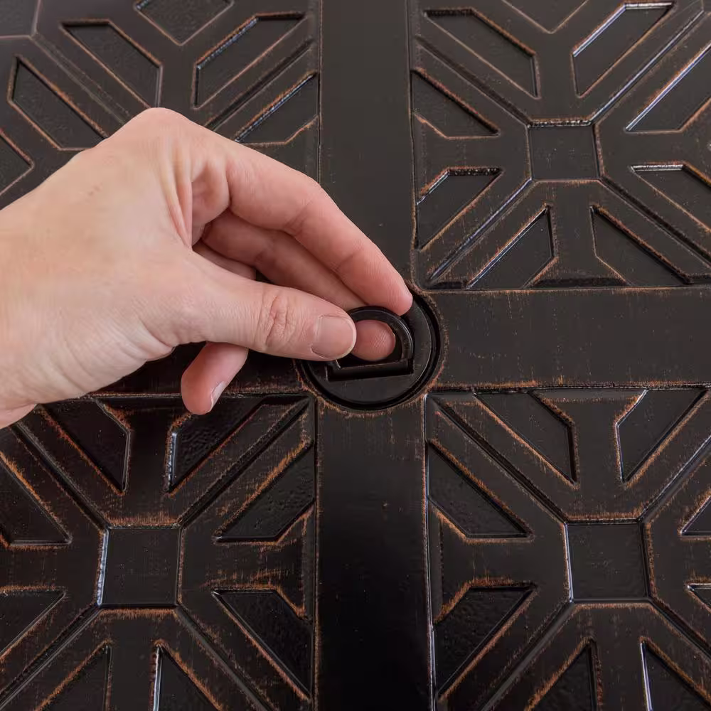 Fire Sense Dynasty 48 in. x 24 in. Rectangle Aluminum Propane Fire Pit Table in Antique Bronze