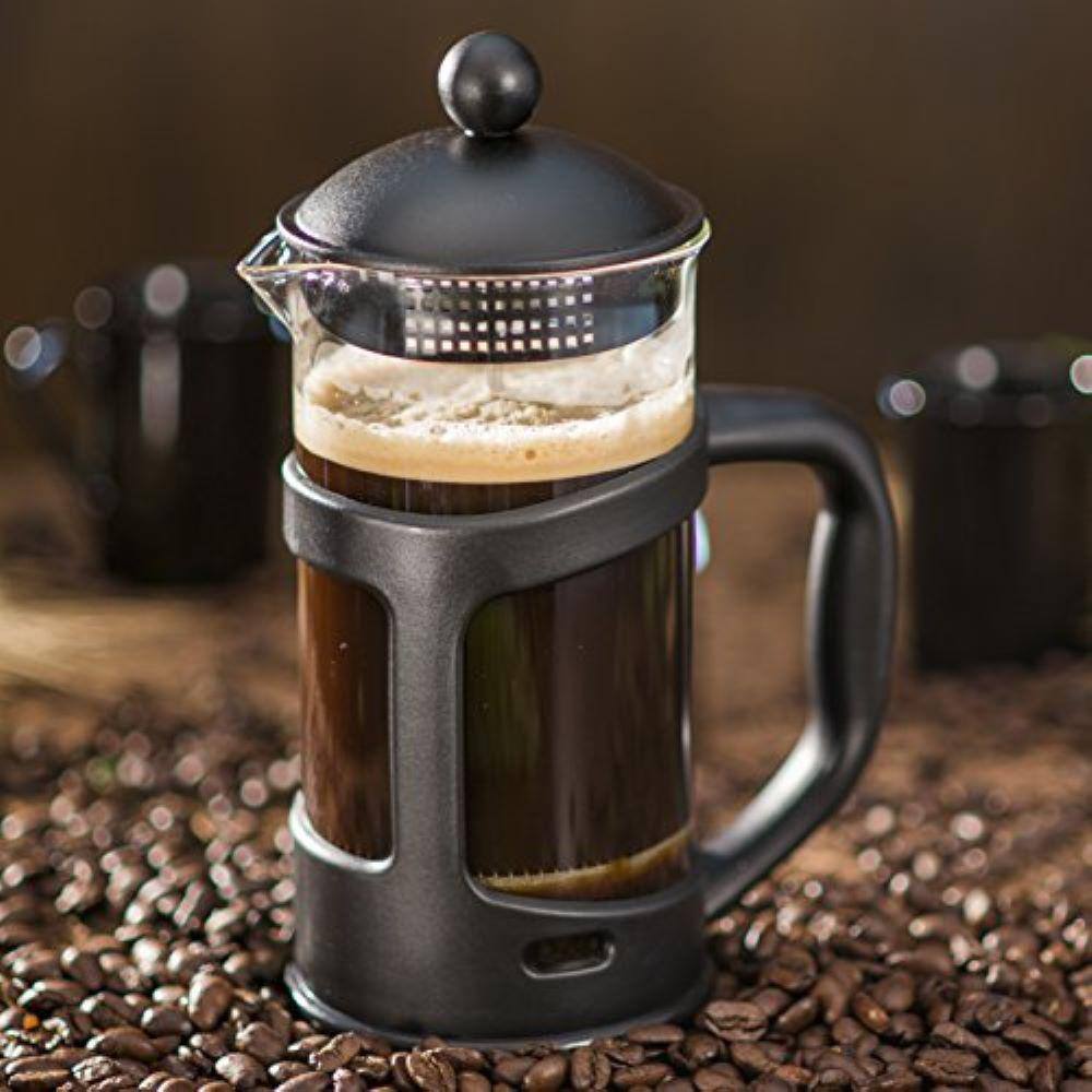 OVENTE 5-Cup French Black Press Cafetire Coffee and Tea Maker, Heat-Resistant Borosilicate Glass, FREE Measuring Scoop