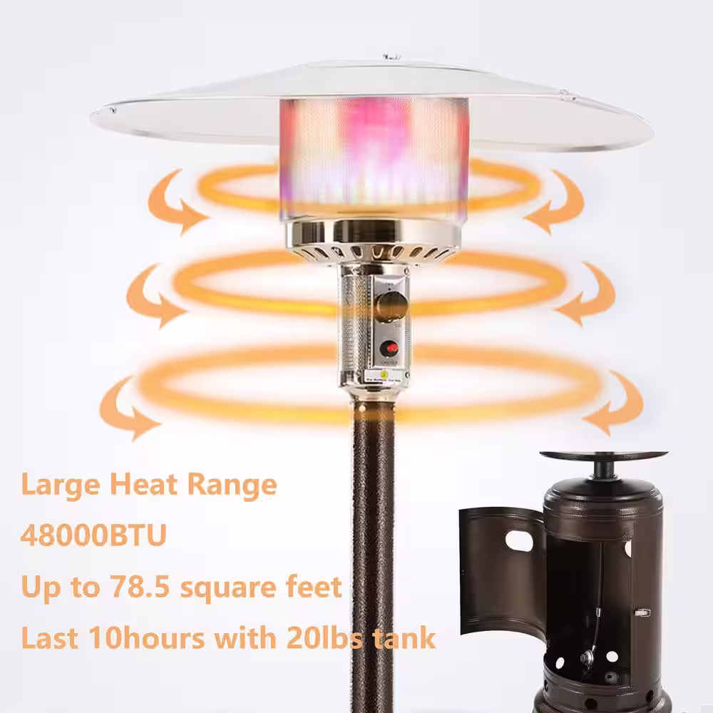 maocao hoom 48,000 BTU Metal Propane Patio Heater