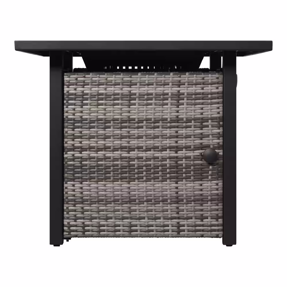 Hampton Bay 30 in. Outdoor Steel Propane Black Gas Fire Pit Table
