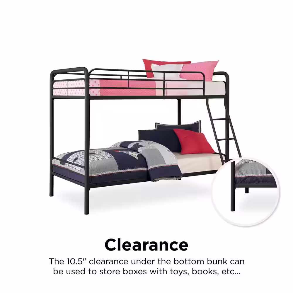 DHP Elen Black Twin Metal Bunk Bed