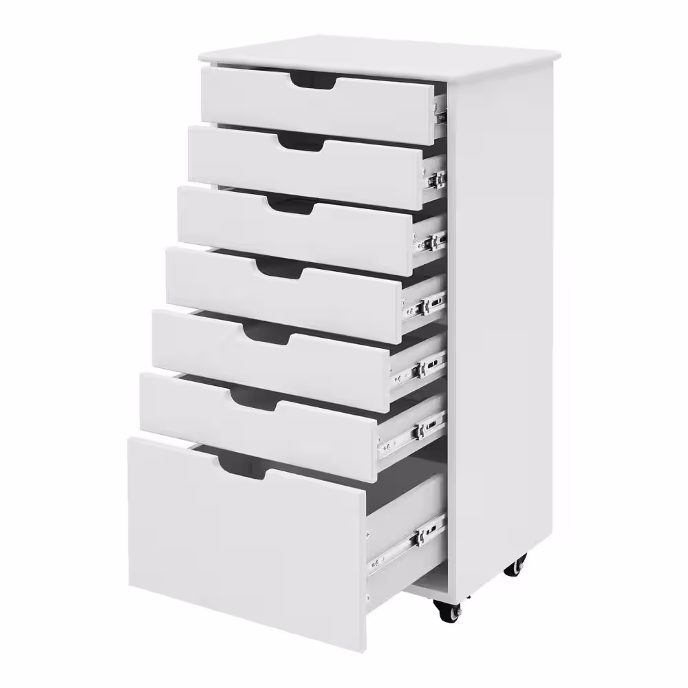StyleWell Craft White Tall 7-Drawer Storage Cart