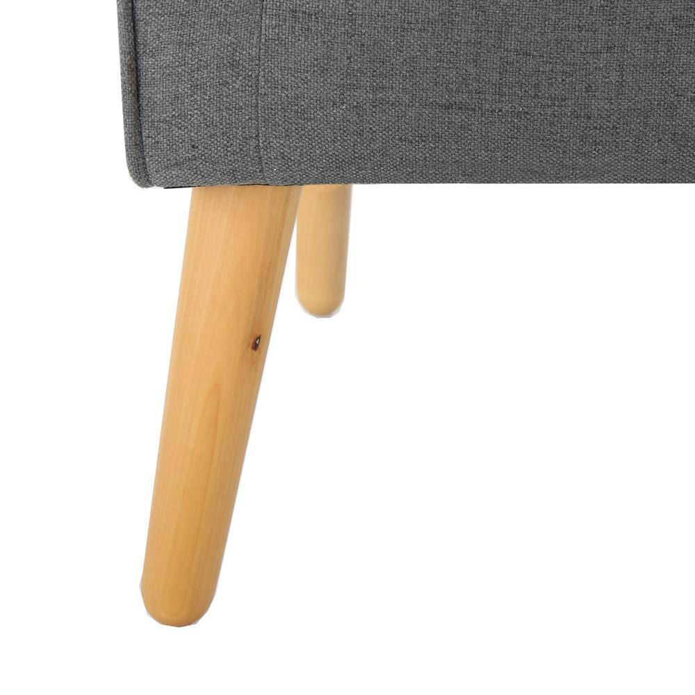 Noble House Felicity Mid-Century Modern Button Back Charcoal Fabric Armchairs (Set of 2)