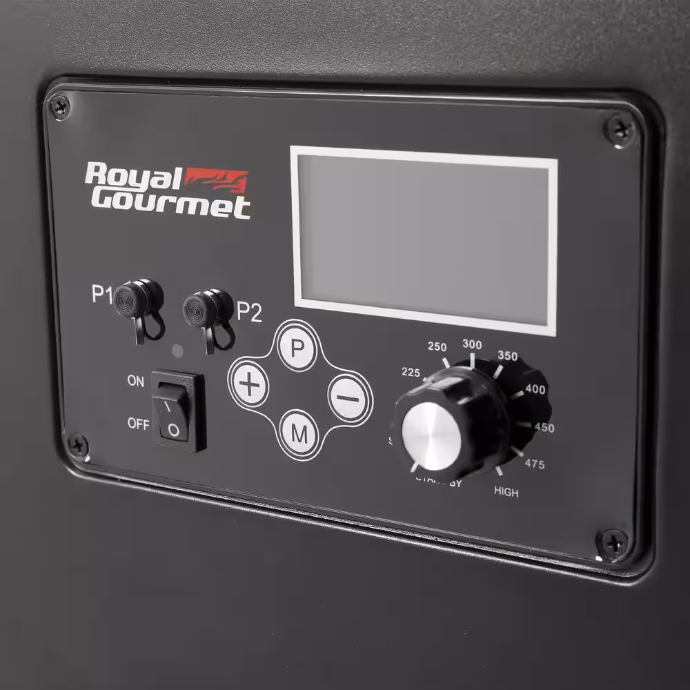 Royal Gourmet 6-in-1 Wood Pellet Grill with Intelligent Digital Control, Bronze and Black