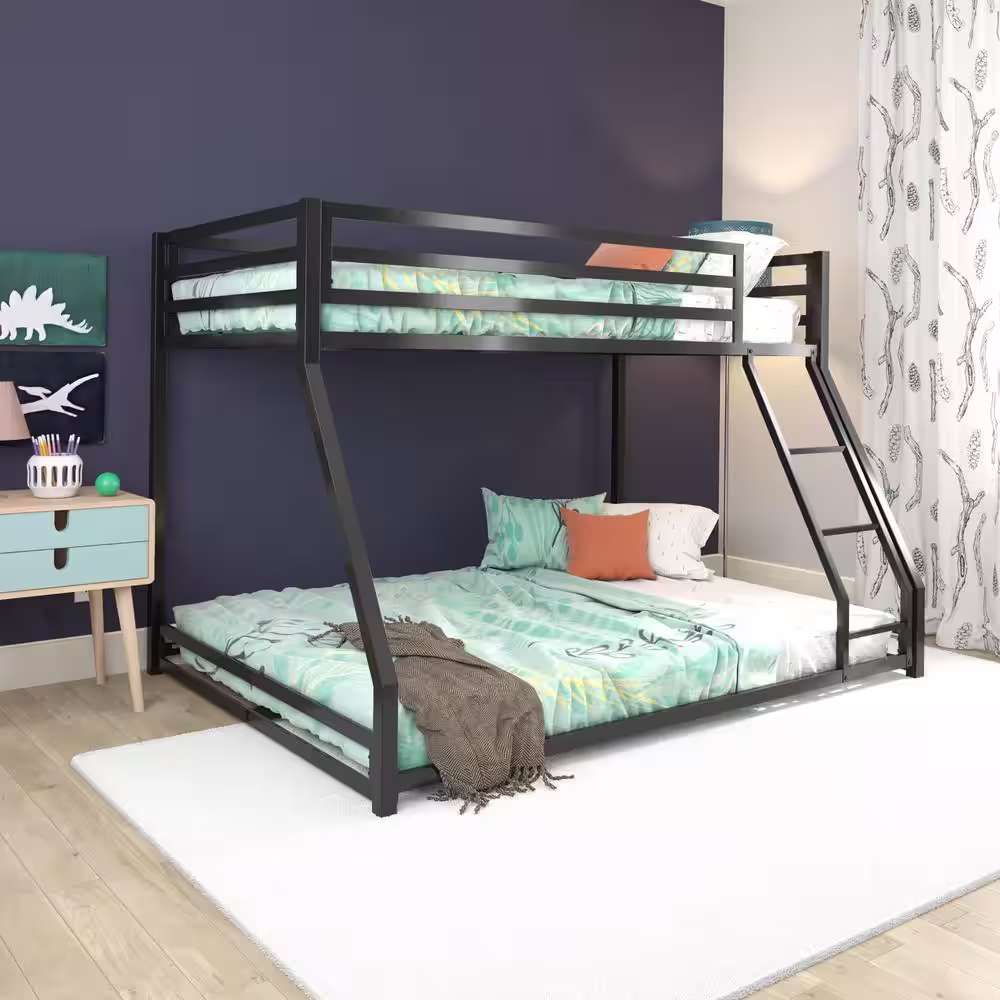 DHP Mabel Black Metal Twin Over Full Bunk Bed