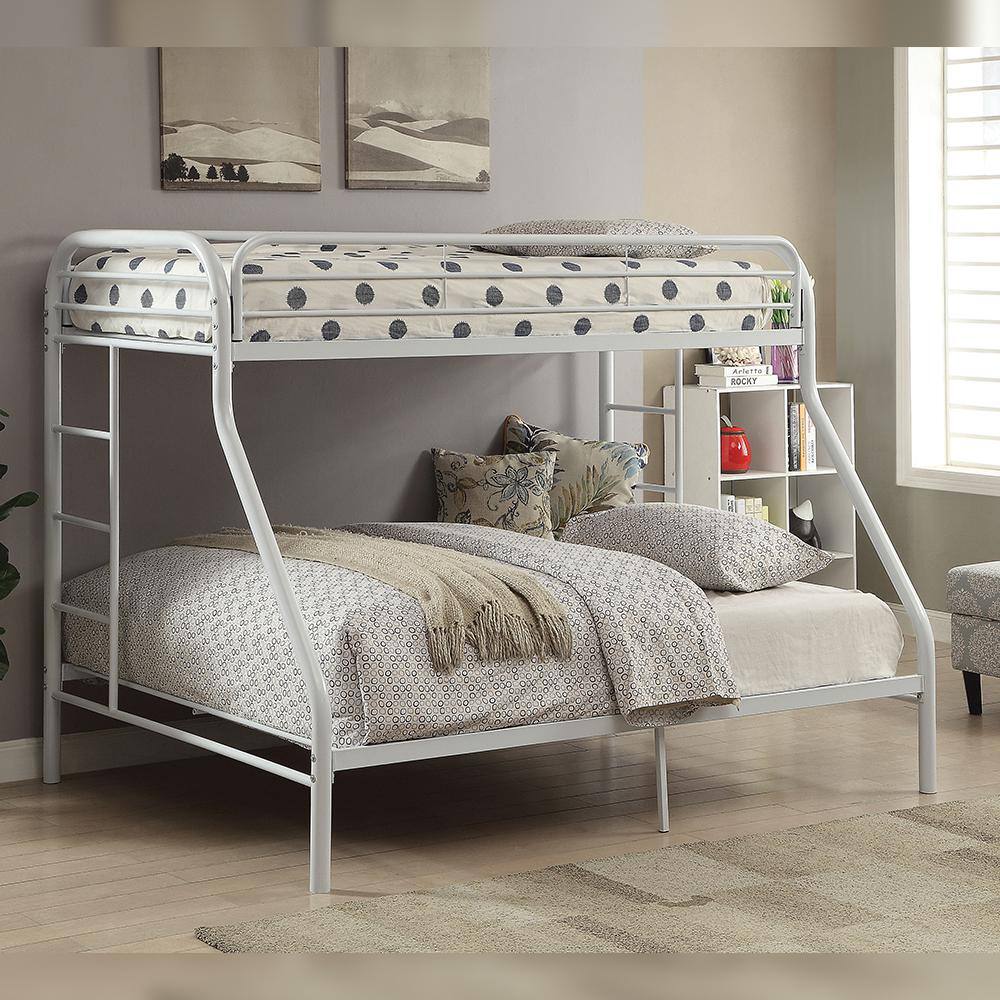 Acme Furniture Tritan White 38 x 80 Twin XL / Queen Bunk Bed Metal Tube