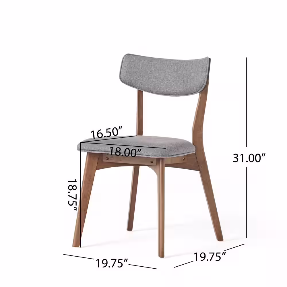 Noble House Nissie 5-Piece Dark Grey and Natural Walnut Wood Dining Set