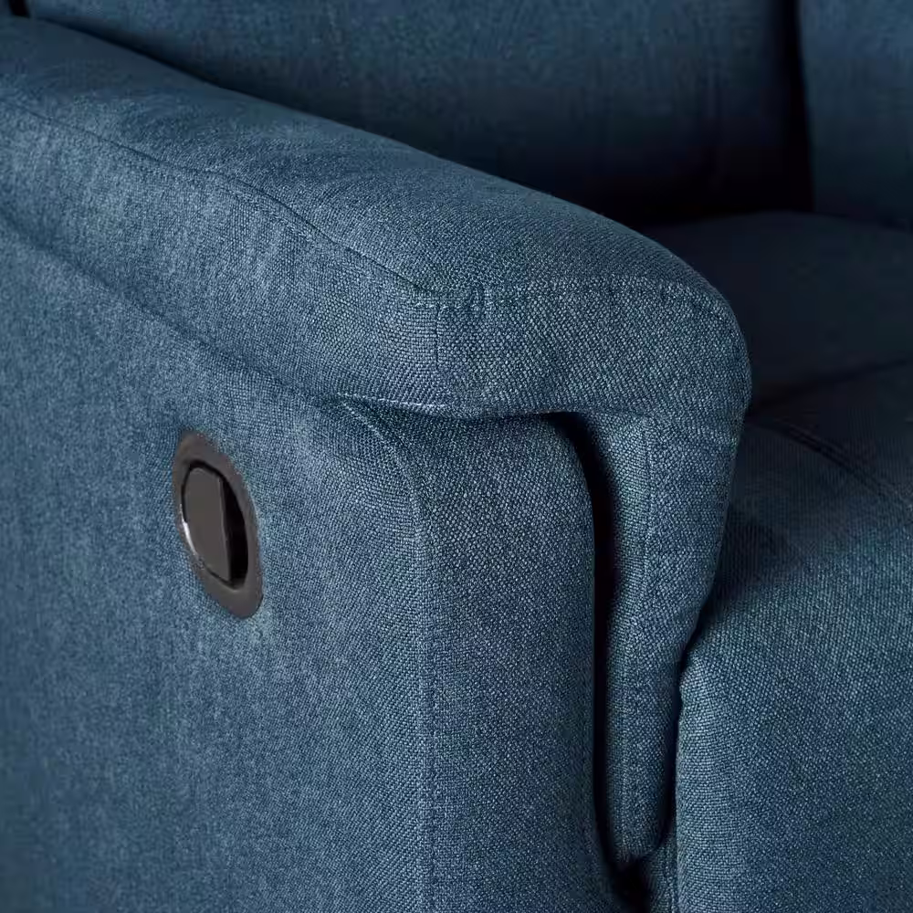 None Jennette Navy Blue Tufted Recliner