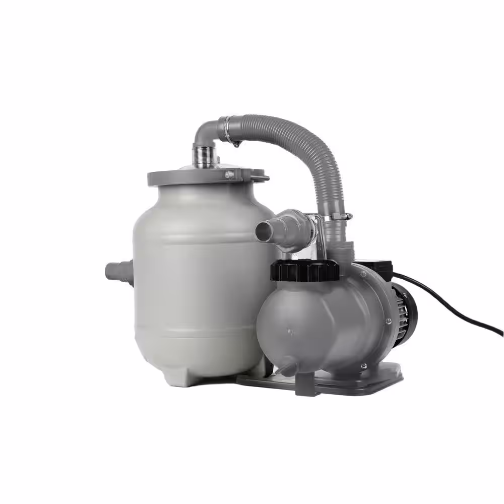 Sunneday Bluebay 18 ft. 52 in. Round Soft-Sided Pool Grey/Tan Tubing