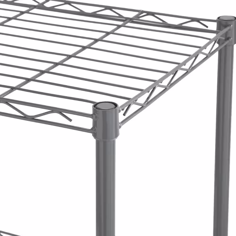 Home Basics Gray 3-Tier Metal Wire Shelving Unit (21 in. W x 32 in. H x 14 in. D)