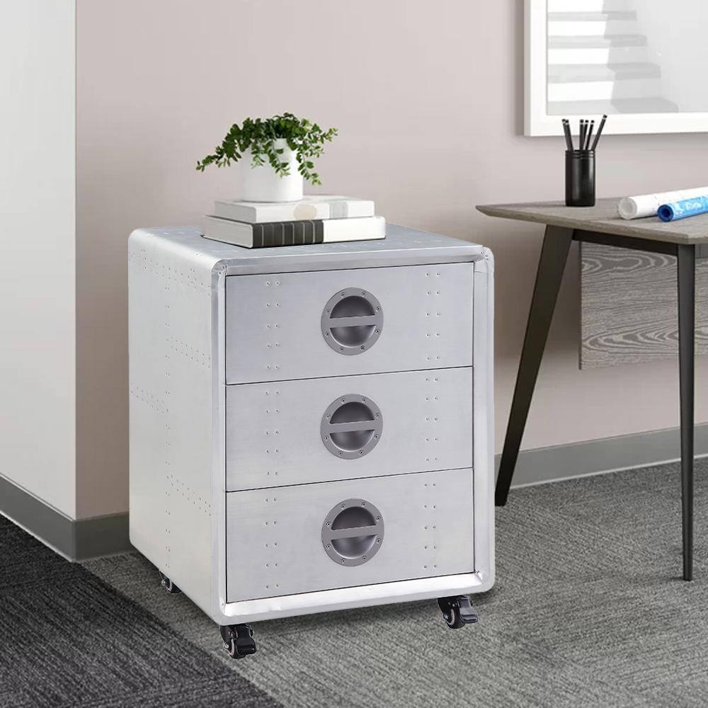 Acme Furniture Brancaster Aluminum File Cabinet with Drawers