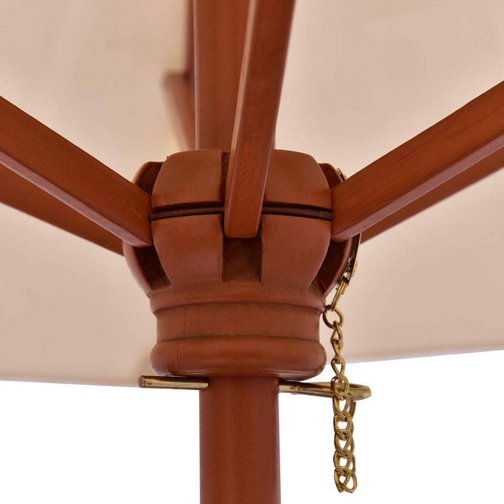 CASAINC Rectangular Wood Kids Picnic Table with Bench and Umbrella (4-Seat)