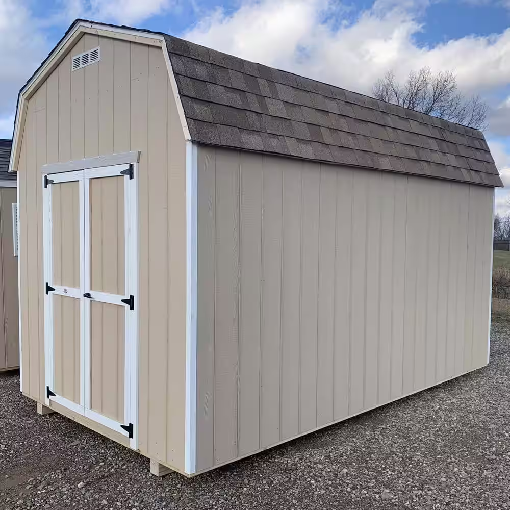 LITTLE COTTAGE CO. Value Gambrel 12 ft. x 12 ft. Wood Storage Building Precut Kit with 6 ft. Sidewalls