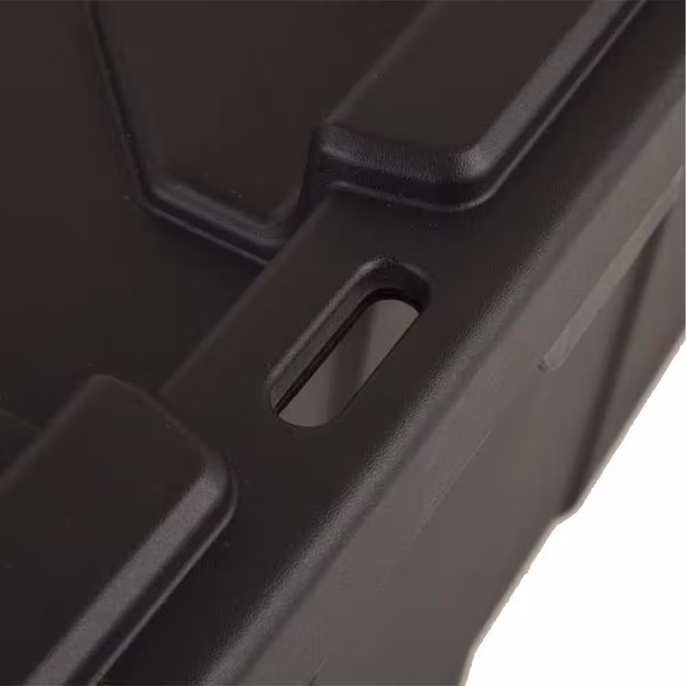 Sterilite 27-Gallon Durable Rugged Industrial Tote w/Red Latches in Black (4 Pack)