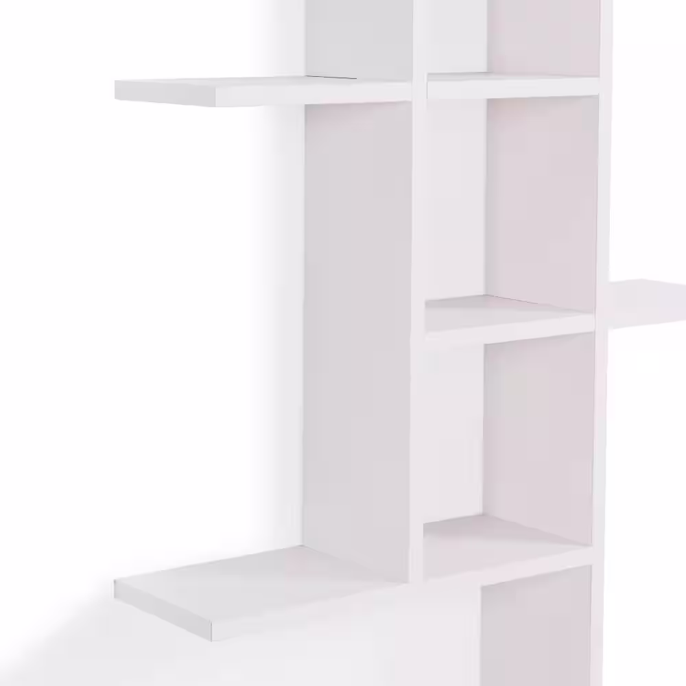 DANYA B Cantilever White MDF Floating Wall Shelf