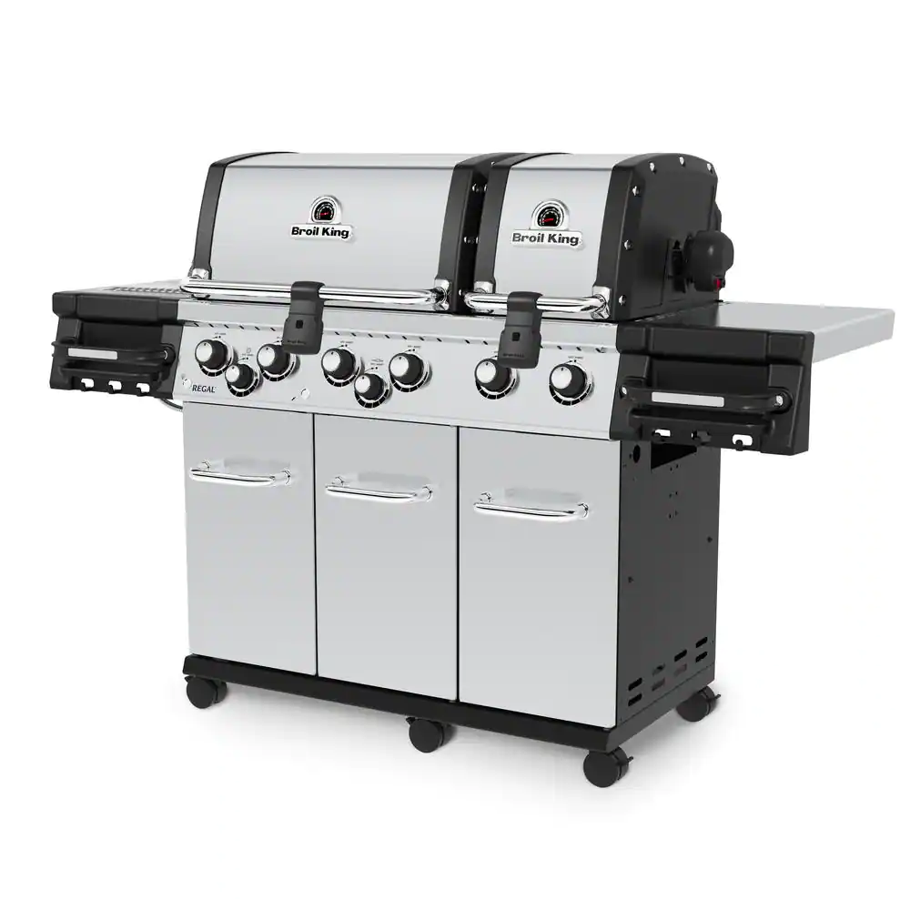 Broil King Regal S 690 PRO IR 6-Burner Propane Gas Grill in Stainless Steel with Infrared Side Burner and Rear Rotisserie Burner