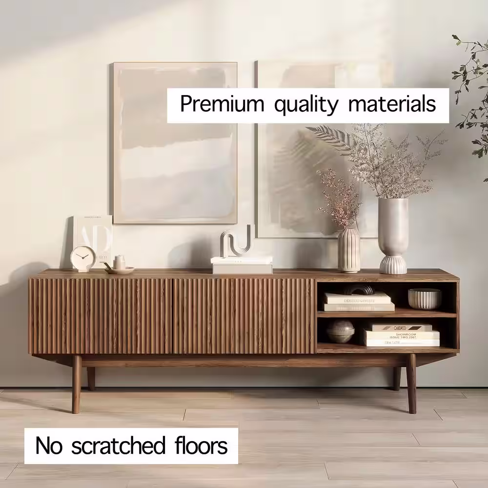 None Kelly Brown TV Stand Fits TV's up to 65 in. with wooden legs