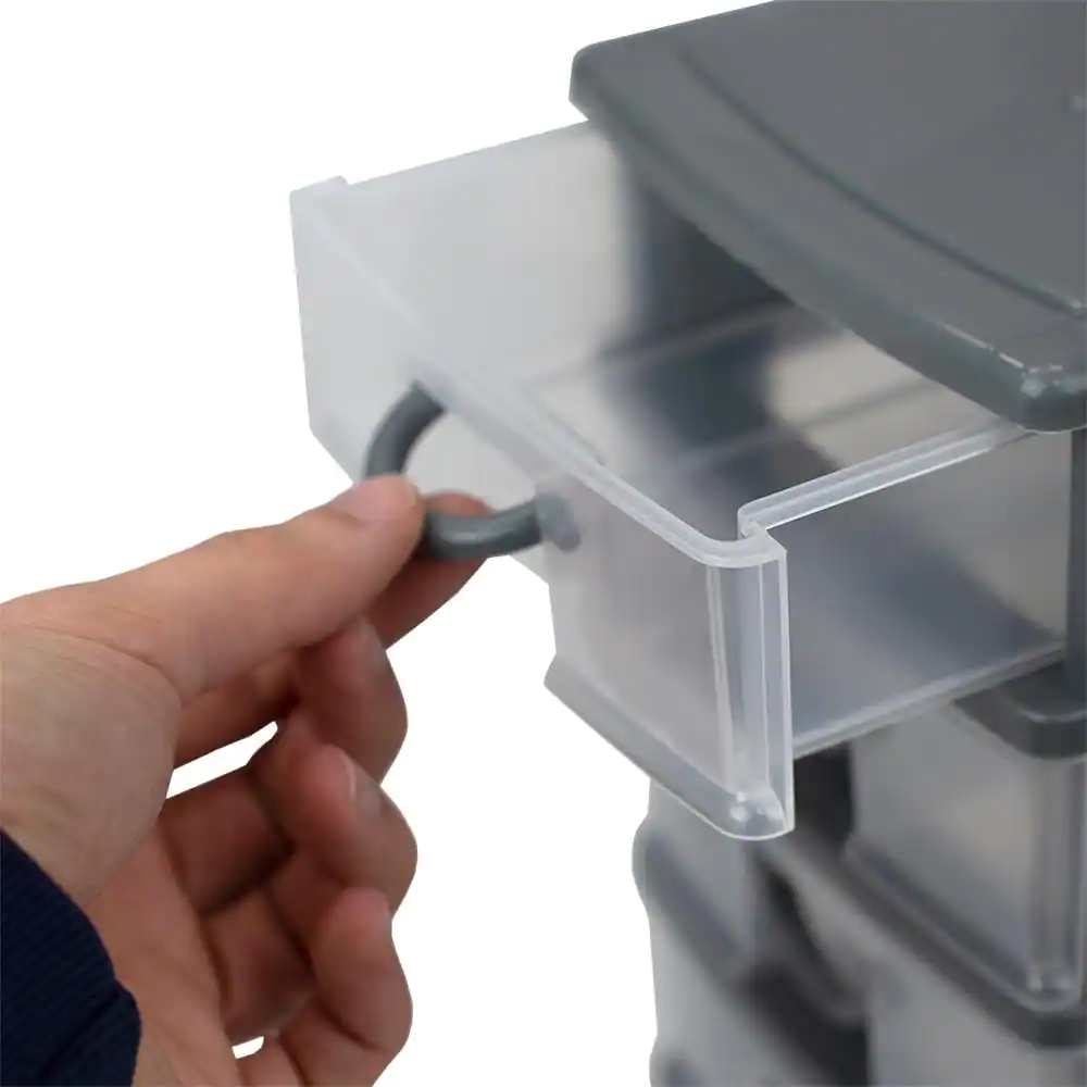 Home Basics 7 in. W x 9.5 in. H Grey Plastic 5-Drawer with Grey Drawers