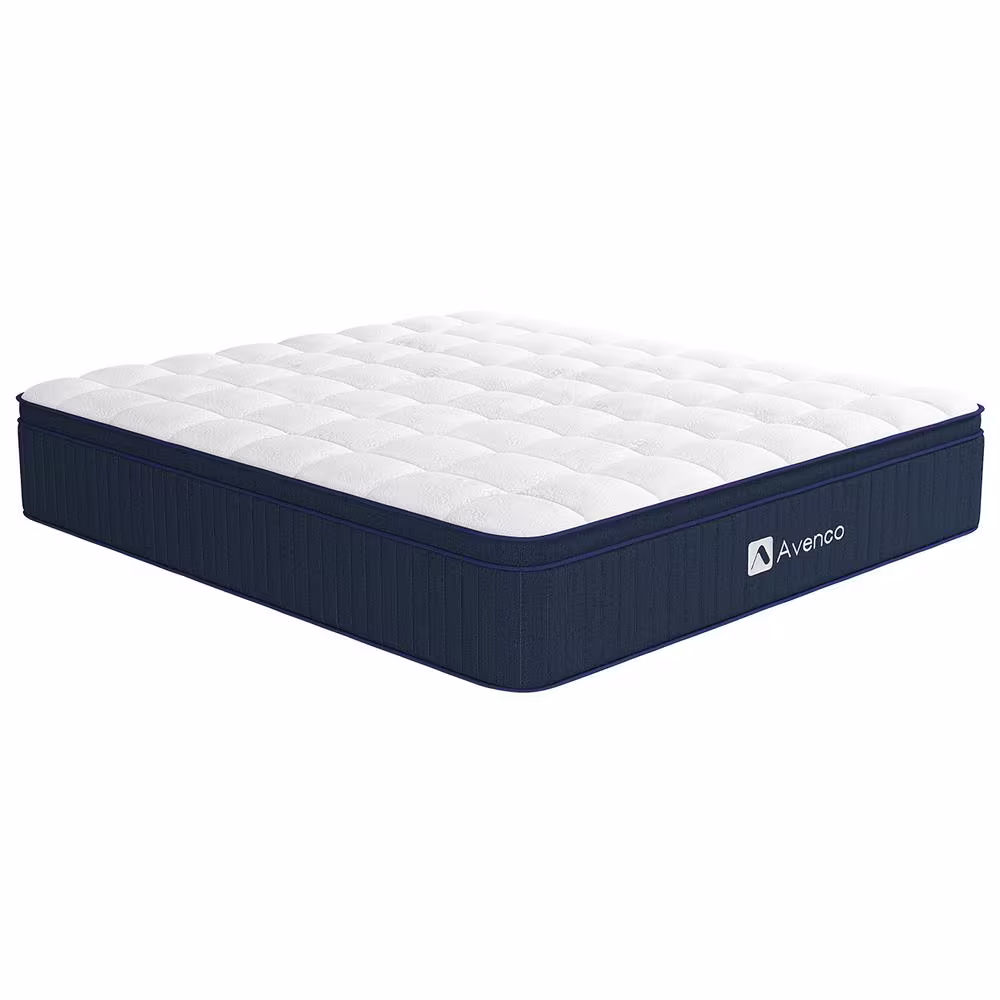Avenco 12 in. Medium Firm Hybrid Pillow Top Motion Isolation Individual Pocket Spring Queen Mattress
