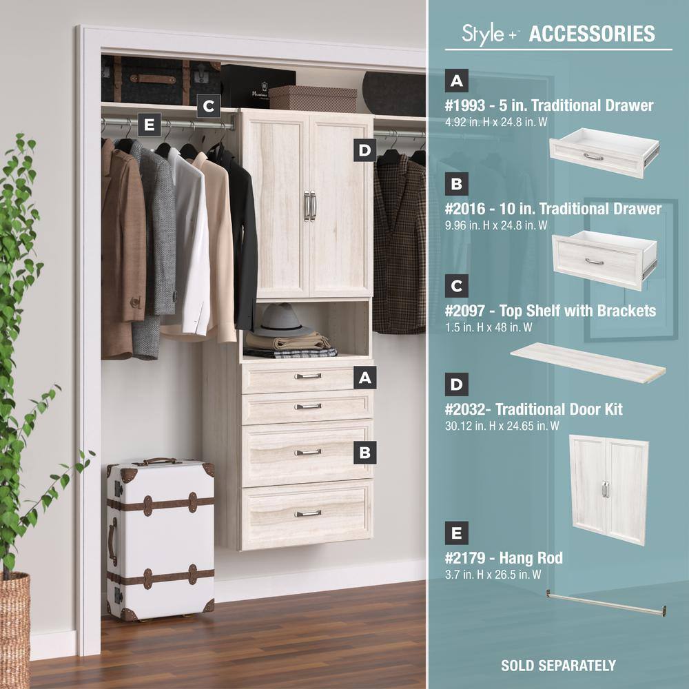 ClosetMaid Style+ 25 in. W Bleached Walnut Hanging Wood Closet Tower