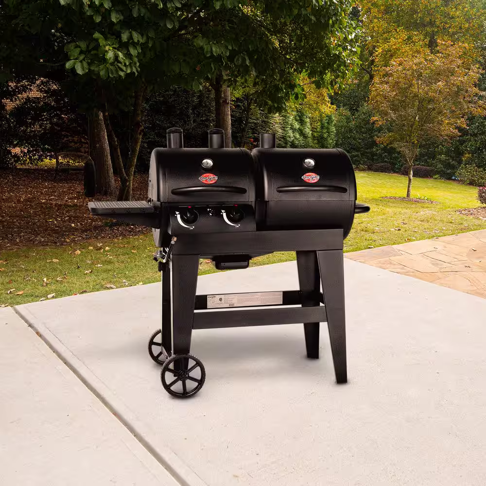 Char-Griller Dual Threat 2-Burner Gas and Charcoal Grill in Black