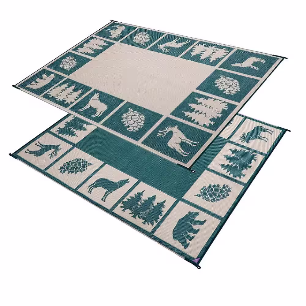 Reversible Mats 6 ft. x 9 ft. Reversible Mat - Hunter Mat Hunter Green/Beige
