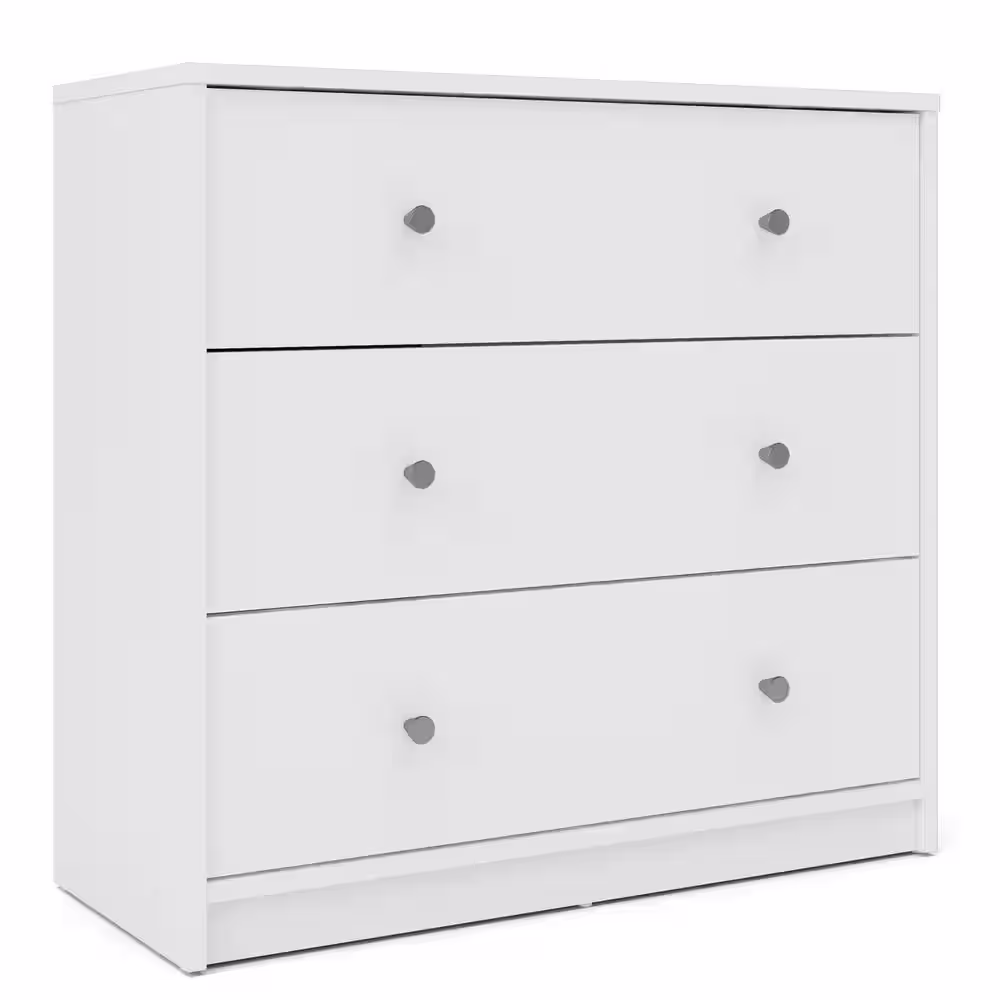 Tvilum Portland 3-Drawer White Chest of Drawers