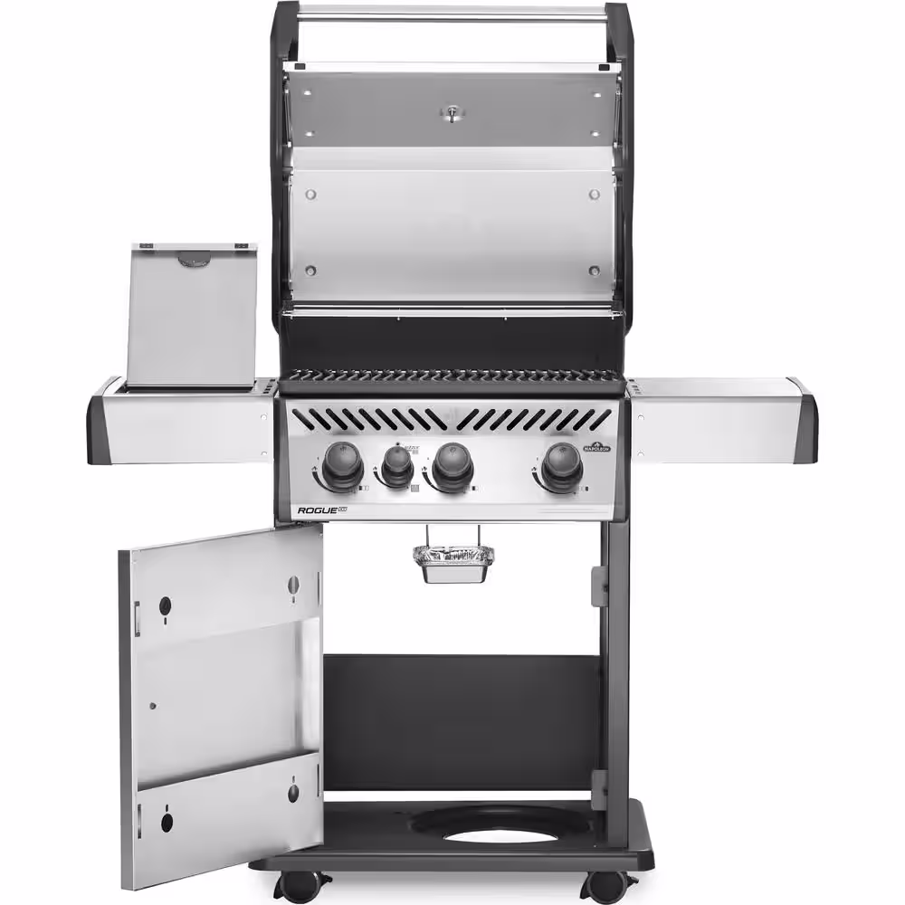 NAPOLEON Rogue 3-Burner Natural Gas Grill with Infrared Side Burner in Stainless Steel