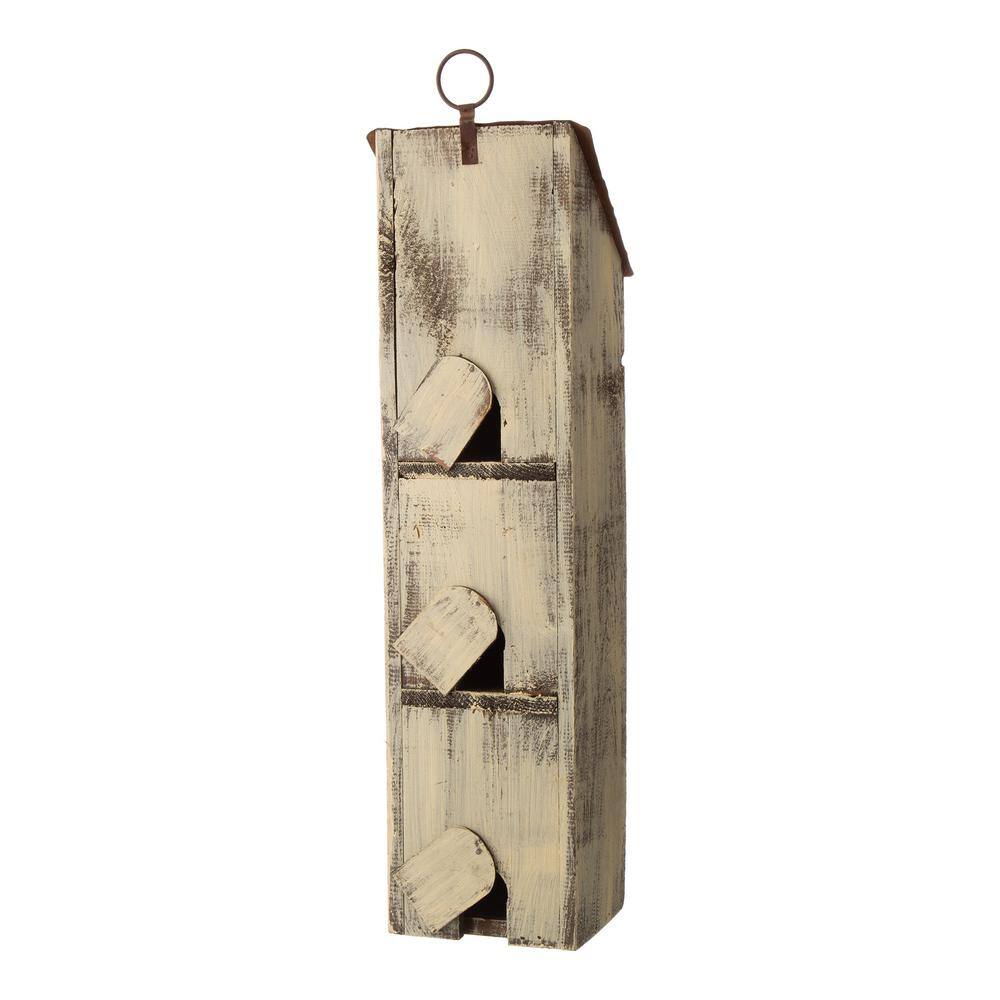 Glitzhome 18 in. H Distressed Solid Wood Birdhouse