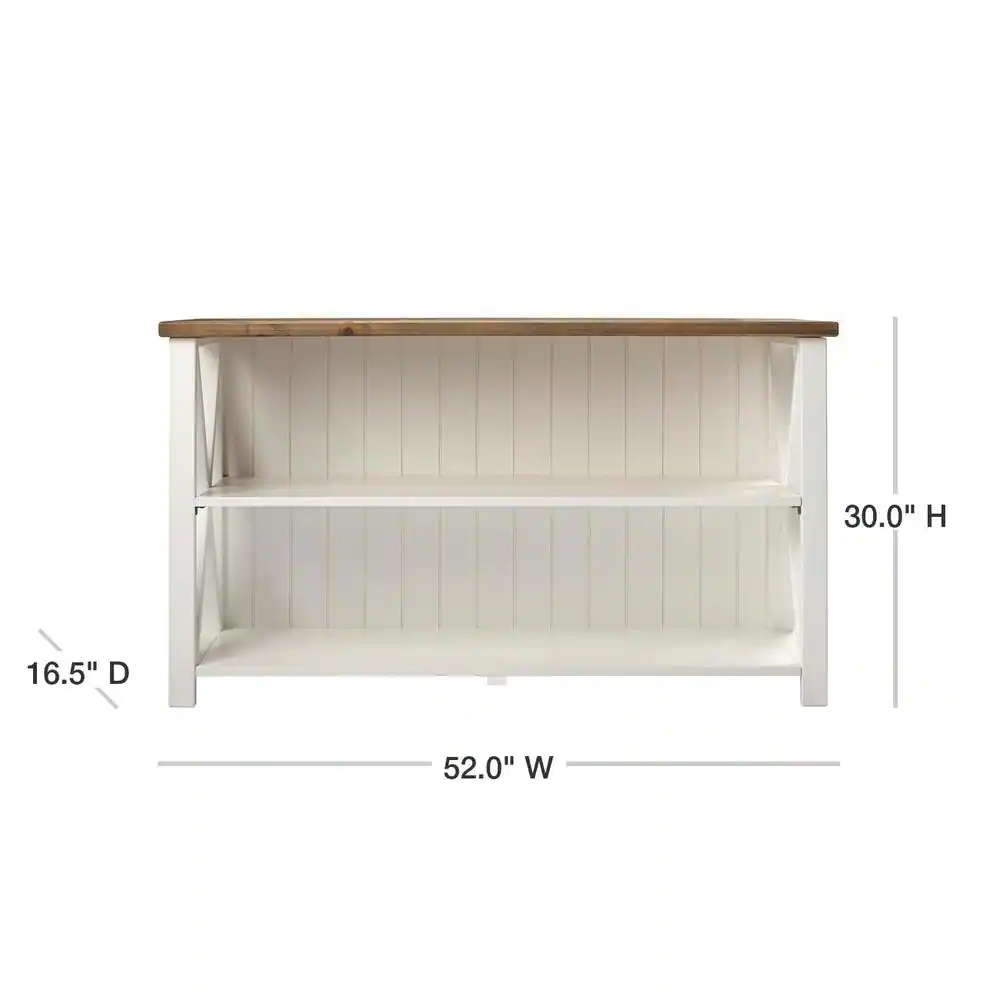 Welwick Designs 30 in. White/Reclaimed Barn Wood 2-shelf Accent Bookcase