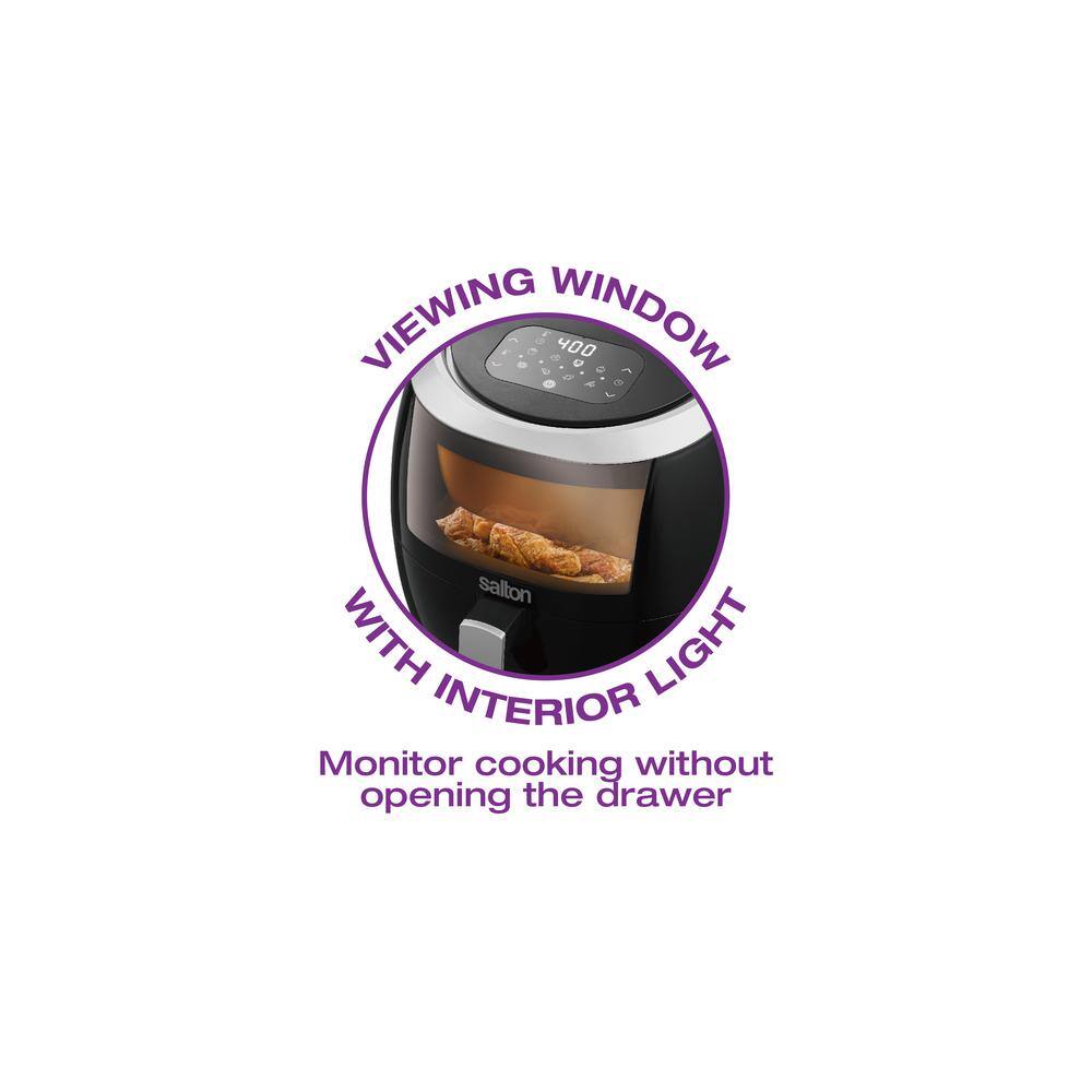 Salton 8.5 qt. Black Digital Air Fryer with Viewing Window