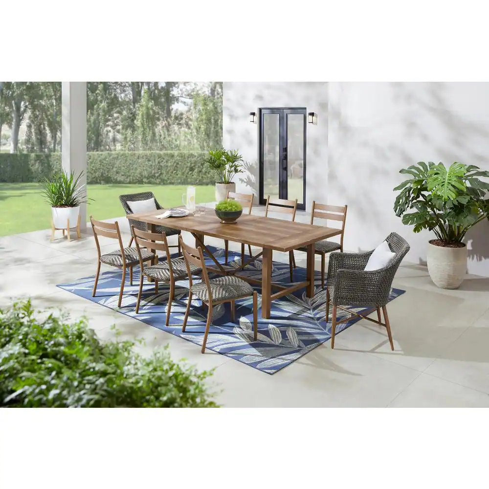 Hampton Bay Crenshaw Park 9-Piece Wicker Outdoor Dining Set