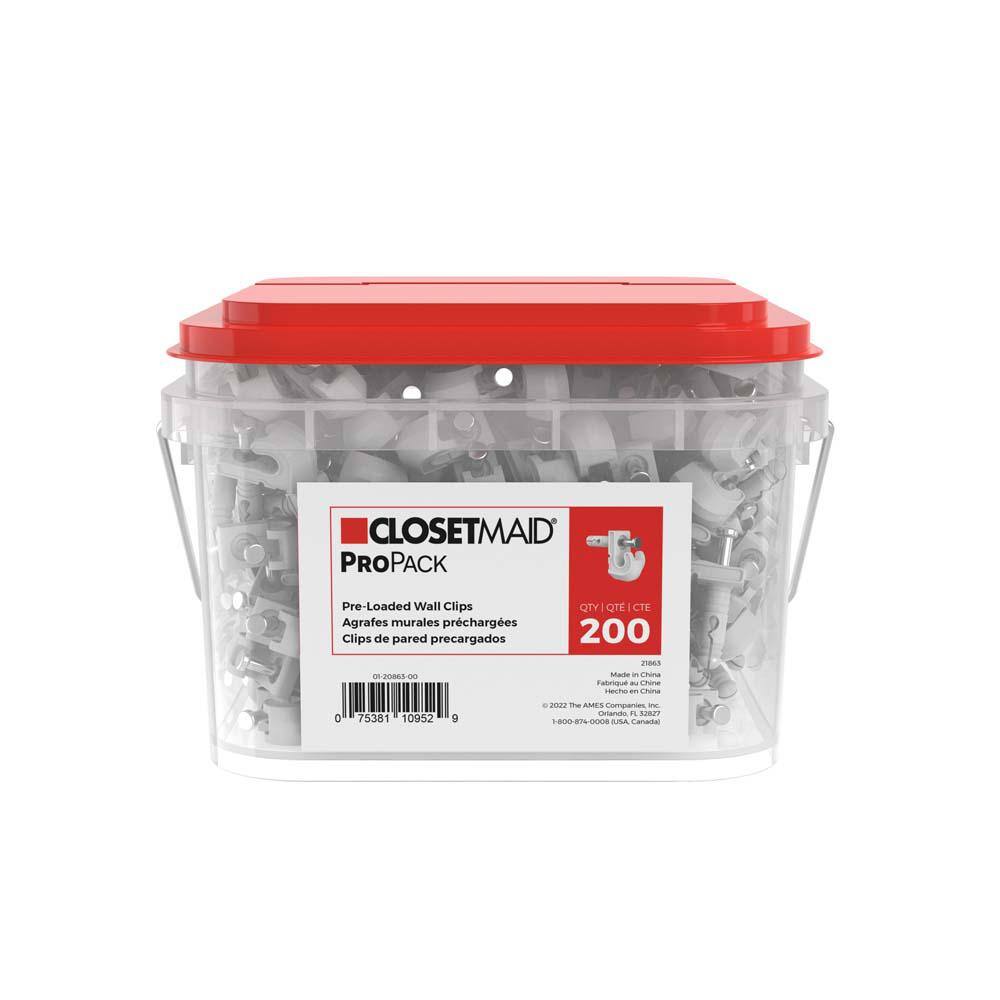 ClosetMaid ProPack Pre-Loaded Back Wall Clips (200-Piece)