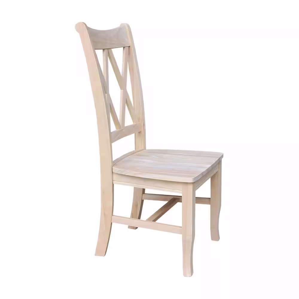 International Concepts Unfinished Wood Double X-Back Dining Chair (Set of 2)