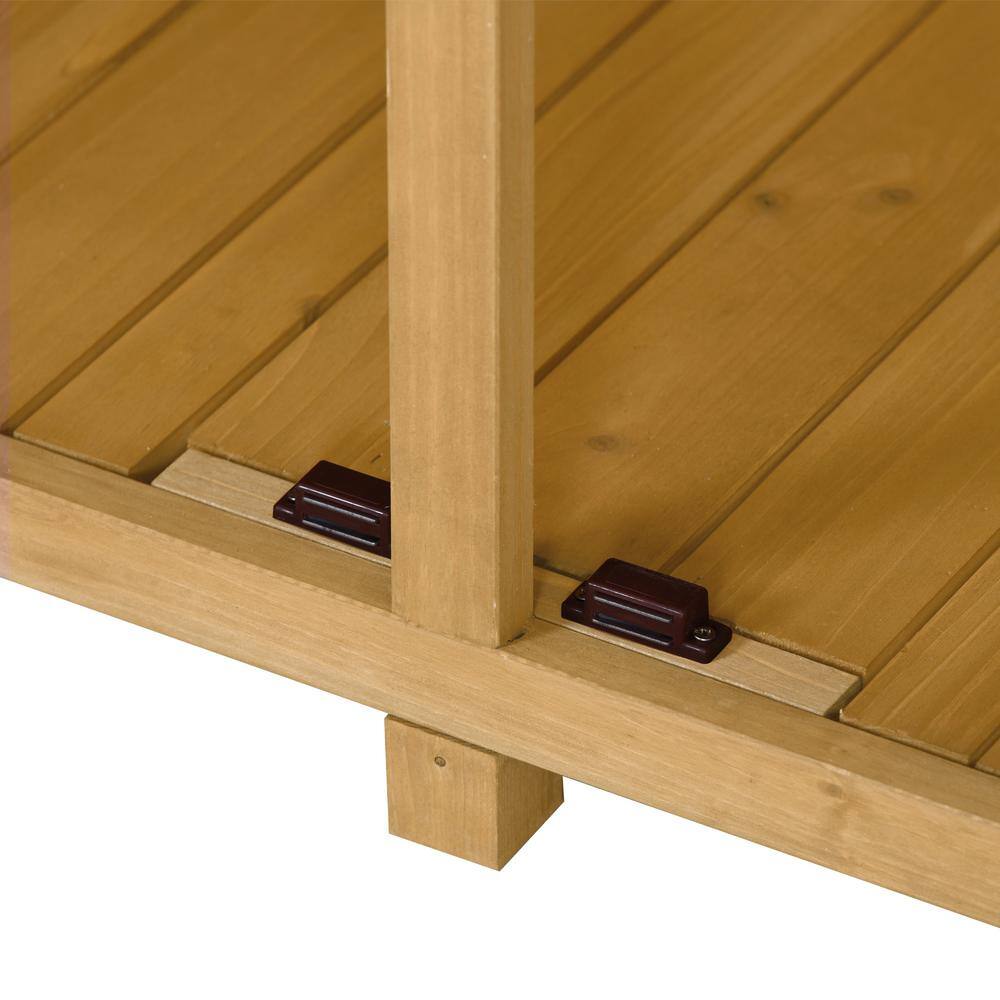 waelph 4.6 ft. W x 1.7 ft. D Natural Wood Storage Shed with Vents, Double Lockable Door (7.65 sq. ft.)