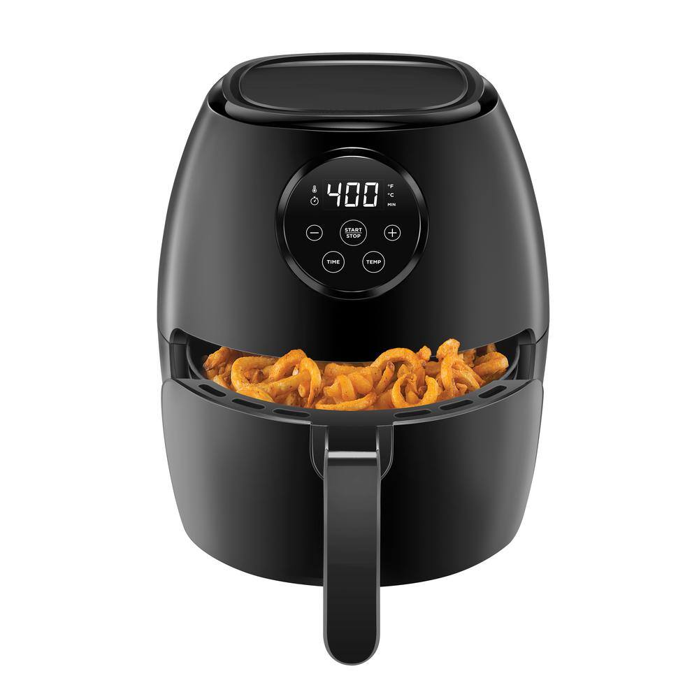 Chefman 3.6 qt. Black Air Fryer with User-Friendly Touch Screen, 60 Minute Timer and Auto Shutoff, Nonstick Basket, and Cookbook