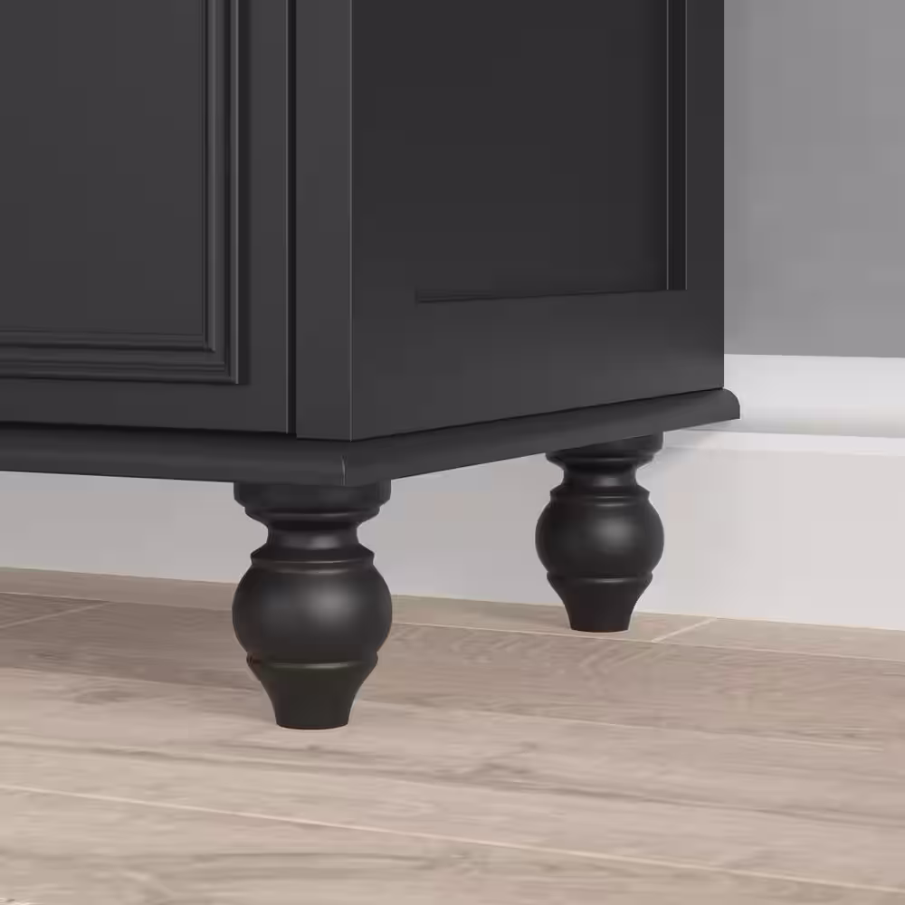 None Black Wooden 9-Drawer Chest of Drawers 63 in. W x 31.5 in. H x 15.7 in. D Dresser, Modern European Style