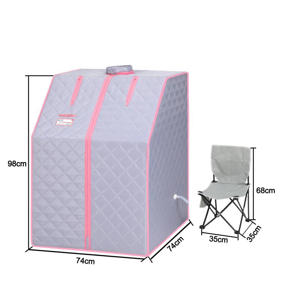 None 1-Person Half body Grey Steam Sauna Tent for Spa Detox at Home PVC Pipe Connector Easy to Install with FCC Certification