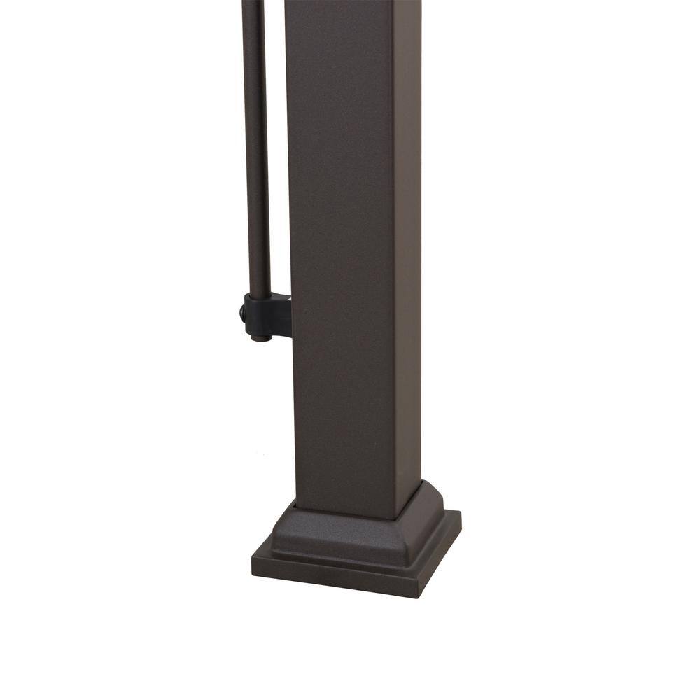 Sunjoy Locust 9.5 ft. x 9.5 ft. Black Steel Classic Pergola with Adjustable White Shade