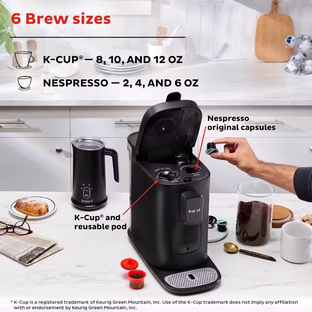 Instant Pot 3-in-1 Single Cup Black Multifunction Drip Coffee Maker