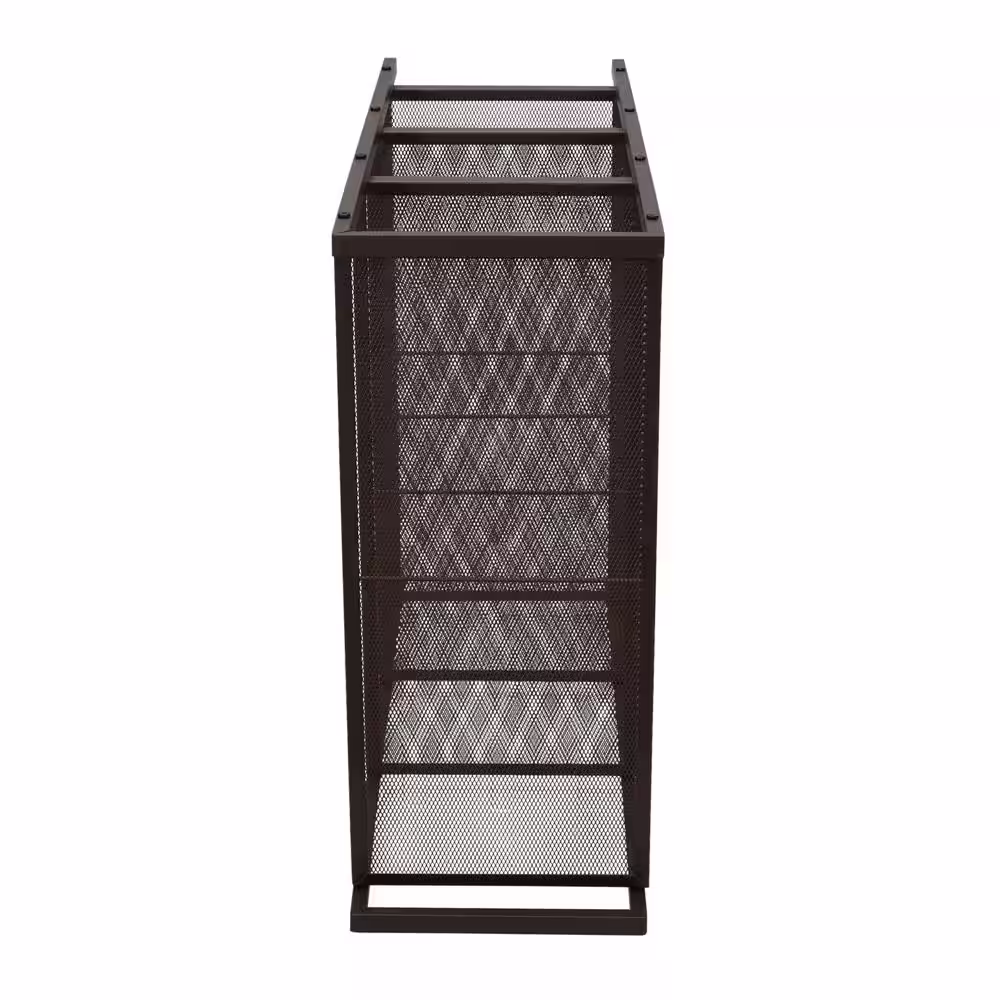 HOUSEHOLD ESSENTIALS 26.7 H 12-Pair 4-Tier Brown Metal Shoe Rack