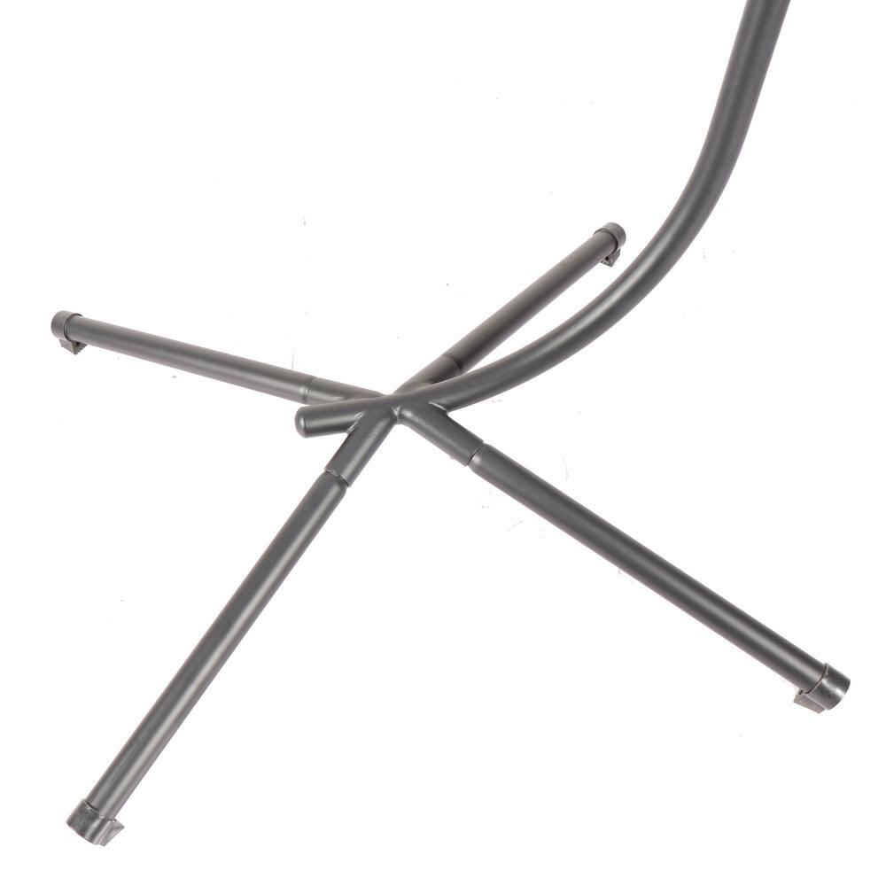 None Patio Wicker 37.4 in, Egg Swing Chair Hammock with Stand and Comfortable Cushion in Red