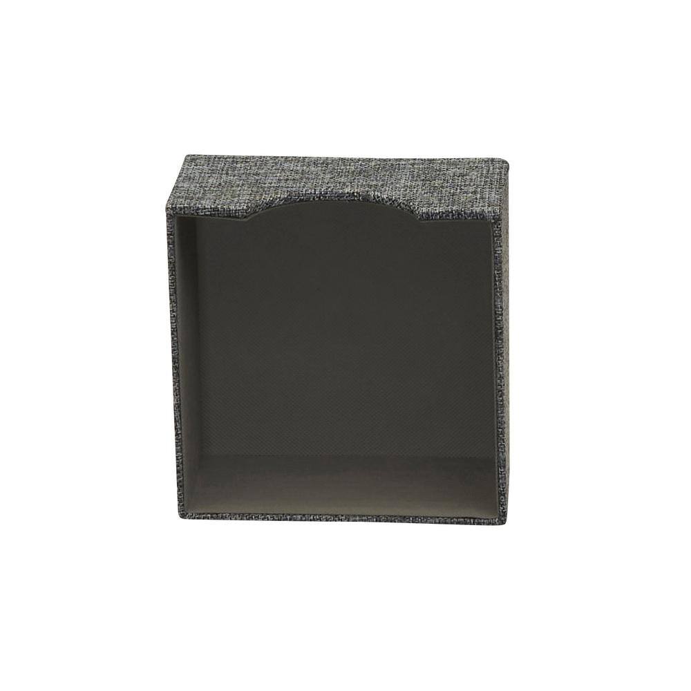 HOUSEHOLD ESSENTIALS Graphite Linen Square 6 in. Hard-Sided Trays (2-Piece)